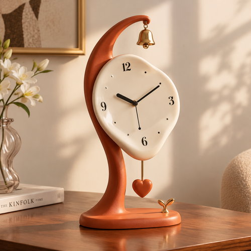 KINETAO Heart & Bell Sculptural Table Clock